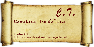 Czvetics Terézia névjegykártya